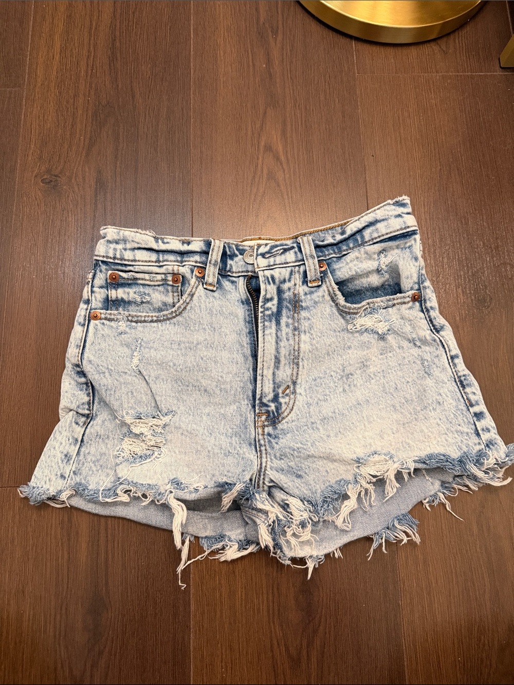 Abercrombie & Fitch Light Blue Distressed Denim Cutoff Shorts